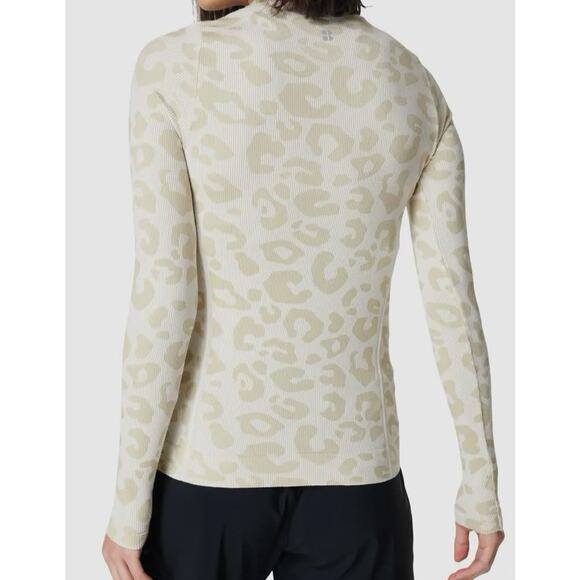 Sweaty Betty White Cream Glisten Seamless Long Sleeve Top Size UK XS US 4 - Picture 2 of 16